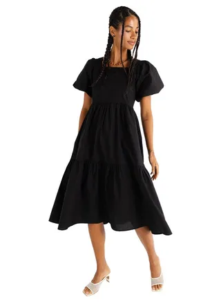 POPLIN MIDI DRESS 
