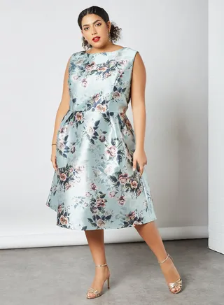 Sleeveless Stylish Dress Green/Pink 