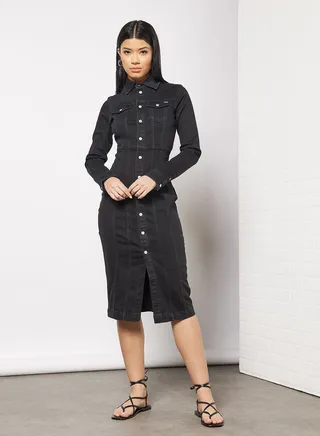 Claire Denim Dress Black 