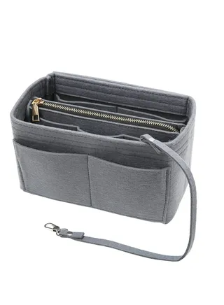 Purse Organizer Insert for Handbags Felt Bag Tote Shaper With Zippers Thicken and Portable Handbag in Speedy Neverfull Grey 