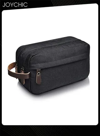 Large Capacity Oxford Toiletry Bag Outdoor Travel Waterproof Storage Bag Portable Organizer Wet and Dry Separation for Women and Men Black 