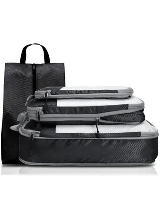 Compression Packing Cubes for Storage, 4 Set Travel Organizer Bags for Suitcase Luggage Packing 