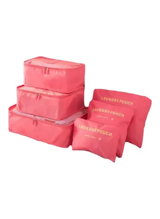 6-Piece Travel Organizer Set Watermelon Red 