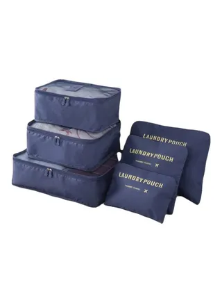 6-Piece Travel Organizer Set Navy Blue 