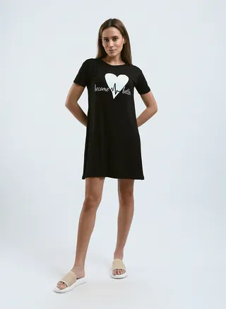 Sleepshirt Cotton Short Sleeves Printed 
