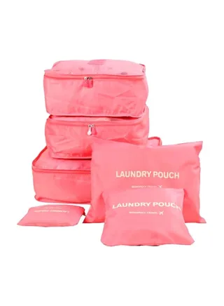 6-Piece Packing Organizer Set Pink 