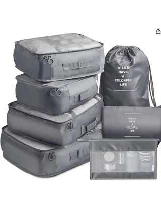 Packing Cubes 7 Pieces, Grey, One Size 