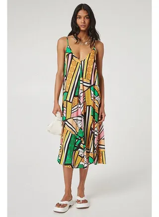 A line printed midi dress 