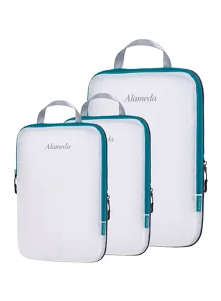 Set Of 3 Alameda Packing Cubes Compression Bags Organizer For Travel Multicolour 