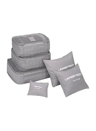 6-Piece Packing Organizer Set Grey 
