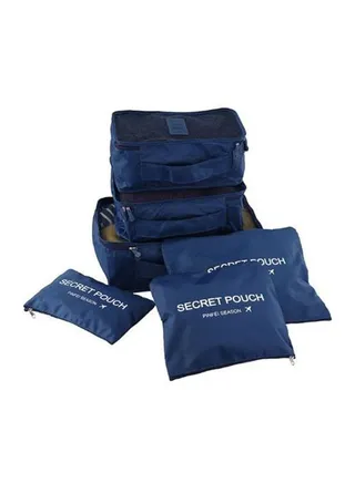 6-Piece Travel Pouch Organiser Set Navy 