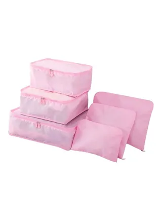6-Piece Packing Organizer Set Pink 
