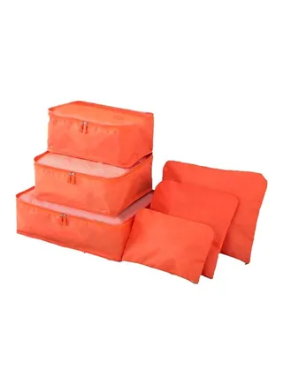 6-Piece Packing Organizer Set Orange 