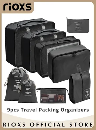 7Pcs Packing Cubes for Storage Luggage Packing Cube Organizer Travel Packing Cubes Set Clothes Shoes Storage Travel Organizer Bags for Luggage 