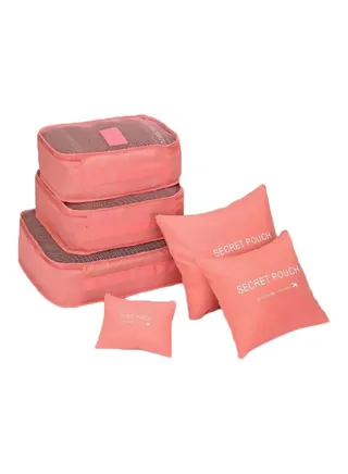 6-Piece Travel Pouch Set Peach 