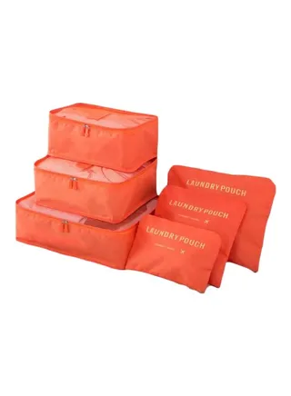 6-Piece Travel Organizer Set Orange 