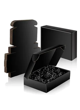 20 Pack 10 x 6.5 x 2 Inches Black Shipping Boxes Cardboard Corrugated Mailer Boxes 
