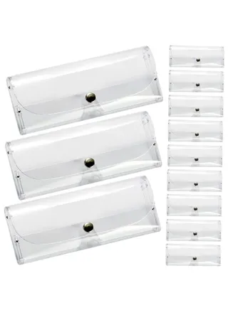 Transparent Glasses Case Travel Glasses Case Sunglasses Case for Men Hard Case Glasses Hard Case Hard Sunglasses Case Eyeglass Case Man Plastic Box Universal, 7pcs Transparent Glasses Case 