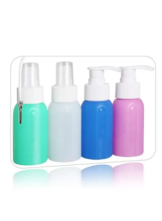 Travel Bottles Set, TSA Approved Containers for Toiletries, 4 Pcs Travel Atomiser Refillable Soap Dispenser Leak Proof Travel Bottle Set with Carrying Bag for Business Trips Makeup Cleaning 