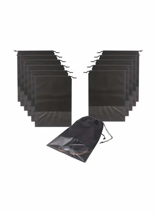 Non-Woven Fabric Dustproof Shoe Bags with Drawstring for Travel 