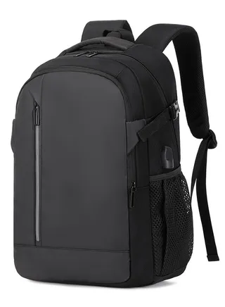 Rl-2219 Backpack 15.6-Inch Laptop Bag School Bag Waterproof Backpack Unisex USB Black 