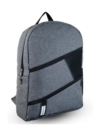 Motevia Men Women Shoulder Bag With Front Pockets Main Pocket, Canvas Backpack With Padded Pocket Fits 15.6 Inch Laptop 