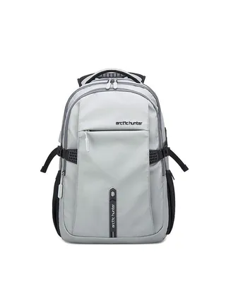 Travel Business Waterproof Backpack USB Outport Grey 