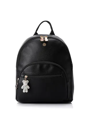 Reptile Skin Multi Pockets Casual Backpack - Black 