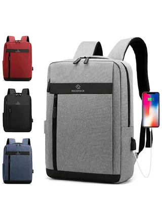 Modern Laptop Travel Bag, Professional Large School Backpack Waterproof with USB Charging Port for Men and Women 