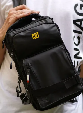 Men's backpack for travel and trips, black 
