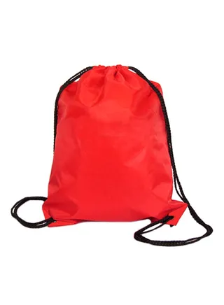 Nylon Drawstring Outdoor Backpack Red 