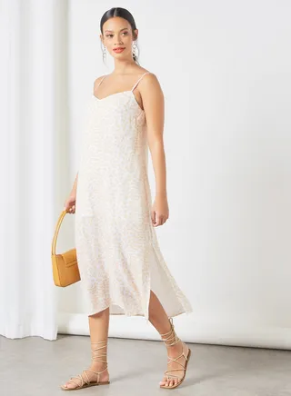Animal Print Dress White 
