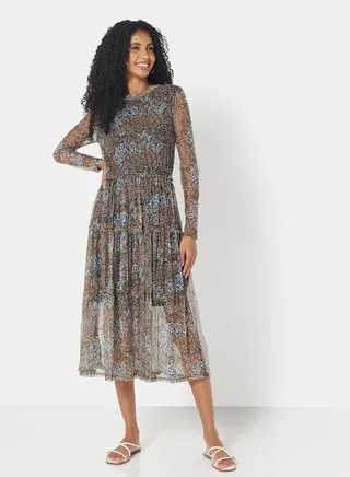 Printed Tiered Dress Multicolour 