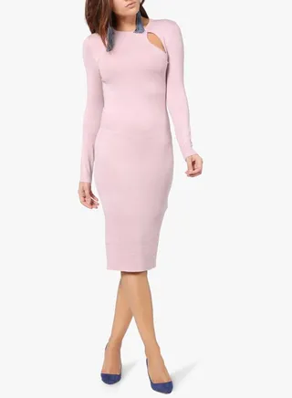 Cut-Out Detail Bodycon Dress Pink 