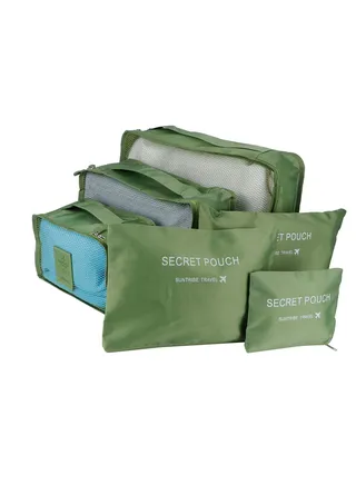 Packing Cubes for Suitcases, 6 Pieces Travel Storage Bag Luggage, Packing Cubes for Backpack, Organiser Bag, Compression Pouches Clothes Suitcase, Packing Organizers, Travel Accessories, Green 