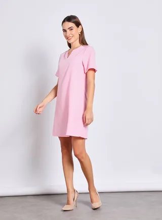 Women'S Casual Knee Length Short Sleeve Dress Orange 