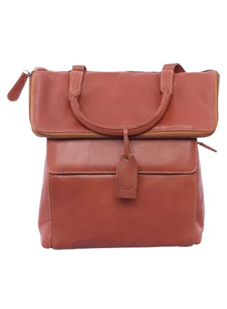 Solid Pattern Fold Over Backpack Havan 