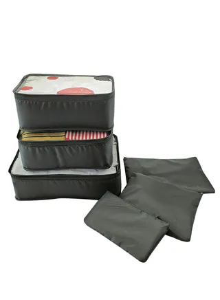 Set of 6 Travel Clothes Storage Sorting Bags, 3 Various Sizes Travel Luggage Packing Organizers, Travel Cubes Organizer Bags Compression for Travel Carry On Suitcase Clothes 