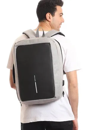 Anti-theft Business Backpack 3 In 1 With USB Port For 17 Inch Laptop - Gray 