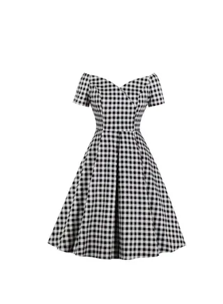Elegant Midi Dress Black/White 