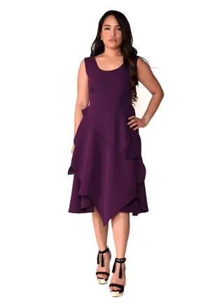Classic Layered Dress Wine 
