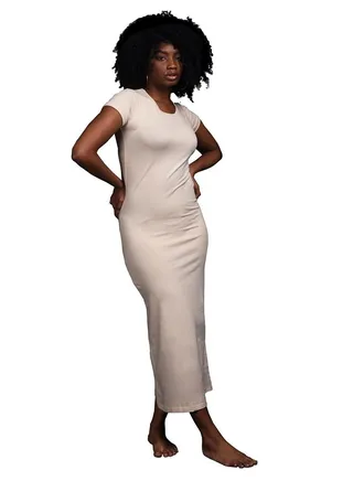 comodo Half sleeve long dress egyptian cotton 100% 