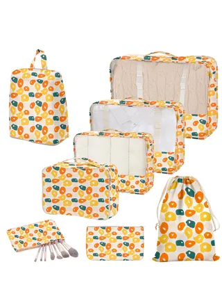 Compression Packing Cubes for Suitcase Packing Cubes for Travel Suitcase Organizer Bags Set Expandable Luggage Organizers for Suitcase Backpack Travel Essentials, Egg-7 Pack 