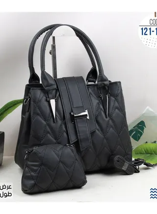 Women's black leather bag with a high quality stamp, size 25 * 30 
