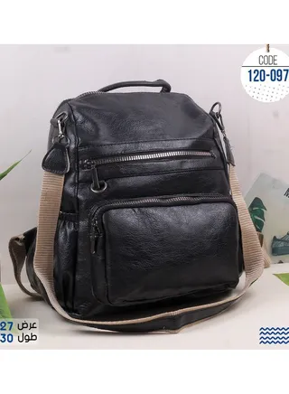Women's black leather bag for the back and hand, size 27*30, high-quality material 