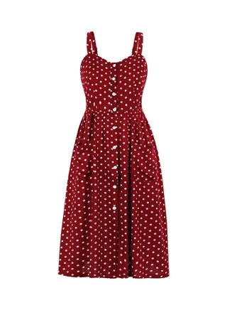 Polka Dot Printed Dress Red/White 