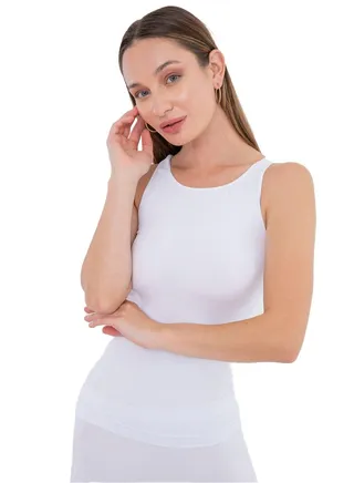 Carina Microfiber Sleeveless Tank Top - white 