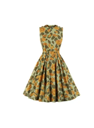 Printed Elegant Midi Dress Multicolour 
