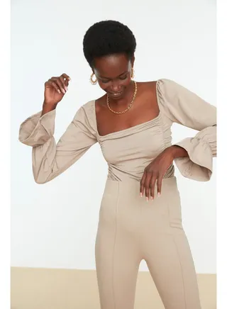 Bodysuit - Beige - Bubble skirt 