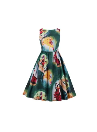 Printed Elegant Midi Dress Multicolour 